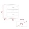 Tuhome Melia Three Drawer Dresser, Superior Top, Metal Hardware, Light Gray/White CZB6467 - alternate 2